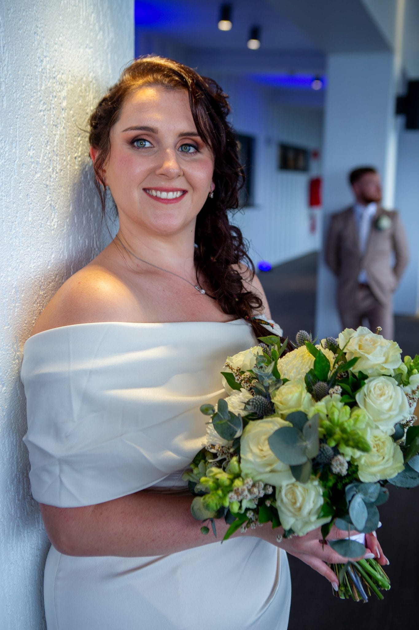 Bride holding flowers